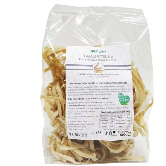 Pasta Artigianale Di Grano Antico Siciliano 500gr. Tagliatelle Perciasacchi Pasta Made In Italy Trafilata Al Bronzo Essicazione Lenta Khorasan 500gr