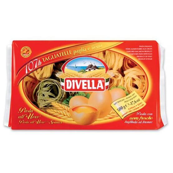 Divella Pasta al Huevo Tagliatelle alla Paglia e Fieno Nº 107b 500g