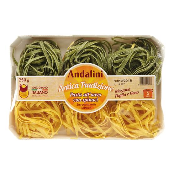 Tagliatelle Paglia e Fieno - Włoski makaron jajeczny - Andalini - 250 gr.