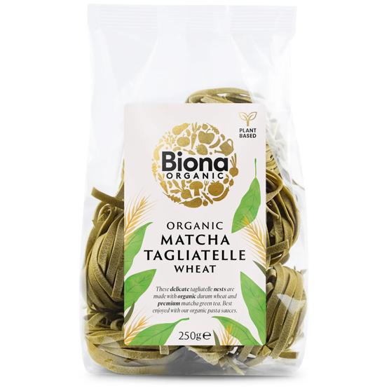 Organic Matcha Wheat Tagliatelle Nests 250g (Biona)